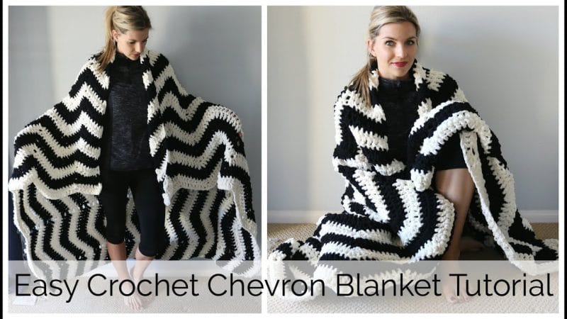 How to Crochet a Chevron Blanket Tutorial 