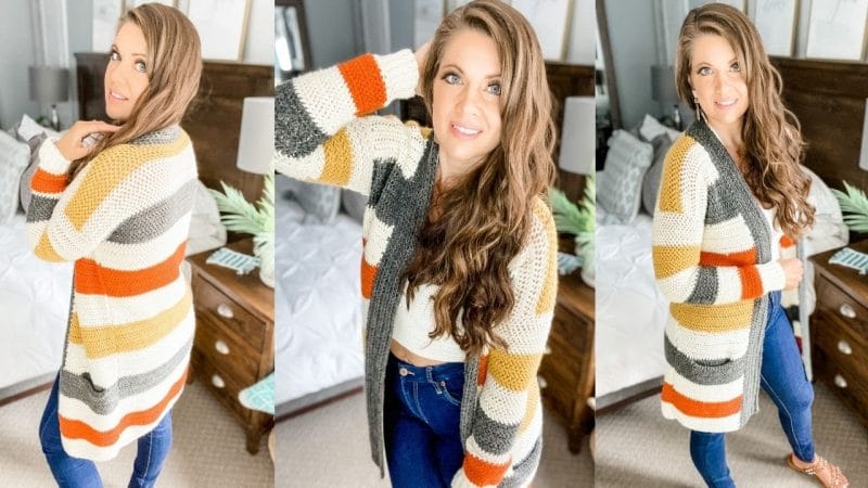 How to Crochet a Striped Cardigan with Pockets