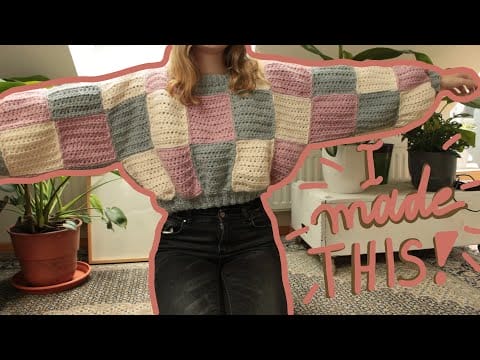 Crochet patchwork sweater