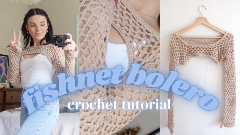 Crochet tutorial fishnet bolero shrug