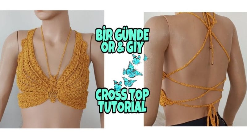 Crochet top pattern kelebek büstiyer