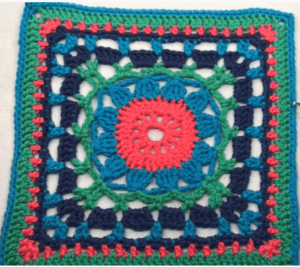 crochet garden party square tutorial