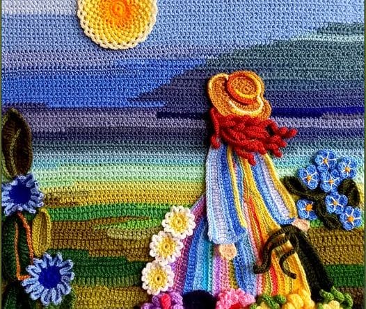 Crocheted painting by Beata Bylinka